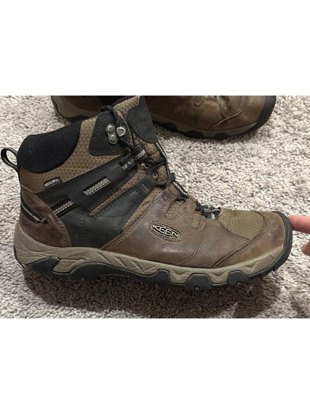 KEEN Steens Mid WP Hiking Boots Brown Leather Size 11.5